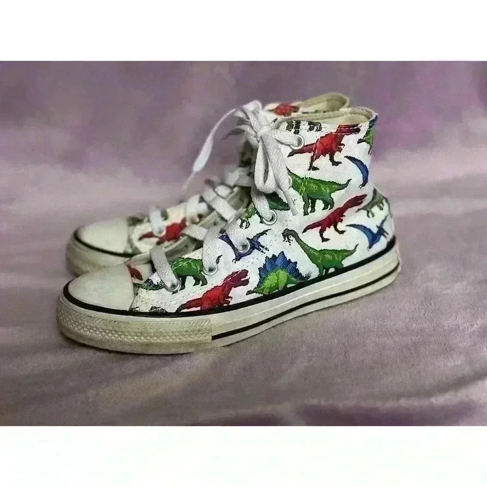 Converse Shoes Boys 1.5 Dinosaur All Over White Red Blue Green